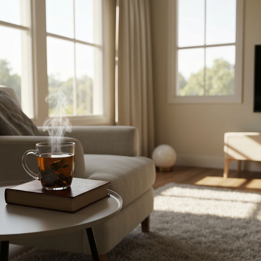 Comfortable setting with food